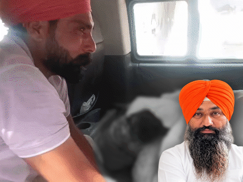 नवप्रीत सिंह नवी की मौत के बाद परिवार का रो-रोकर बुरा हाल है। इनसेट में नवप्रीत सिंह की फाइल फोटो। - Dainik Bhaskar