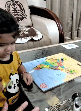 विलोहित ने भारत के नक्शे में राज्यों की सही पहचान की।