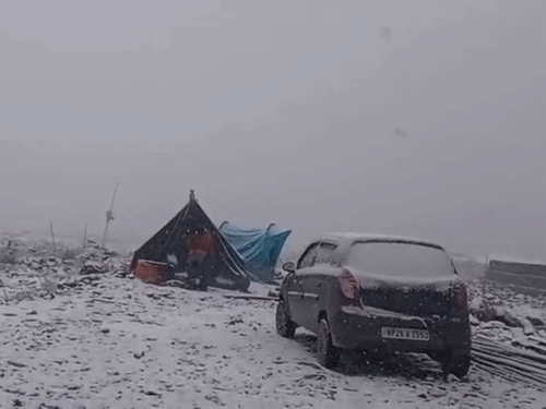 हिमाचल प्रदेश के किन्नौर में ऊंची चोटियों पर बर्फबारी हुई। पूह के कुन्नू और छितकुल में बर्फ की सफेद चादर बिछ गई।