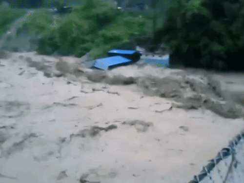 भारी बारिश के बाद नारायणी नदी में बाढ़ आ गई है।