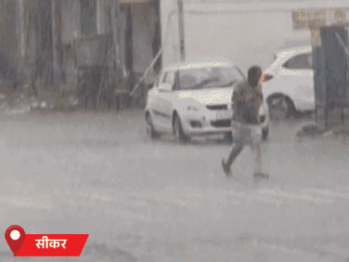 श्रीगंगानगर में आंधी चली; बीकानेर-सीकर में बरसात के साथ ओले गिरे|जयपुर,Jaipur - Dainik Bhaskar