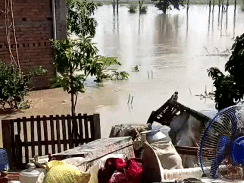 बेतिया में चंपारण तटबंध टूटने से निचले इलाके डूब गए हैं। लोगों से ऊंचे स्थान पर जाने की अपील की गई है।