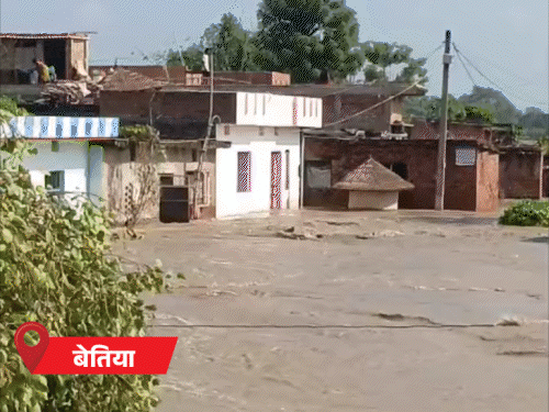 बगहा-बेतिया में तटबंध टूटने से दर्जनों गांव में भरा पानी, लोग बोले- बाढ़ सब बहा ले गई|पटना,Patna - Dainik Bhaskar