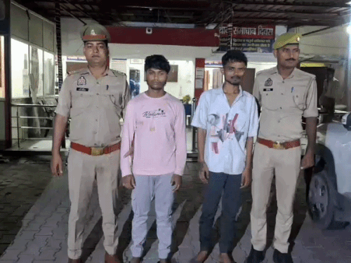 राज ज्वैलर्स के यहां चोरी करने वाले दोनों कारीगर। - Dainik Bhaskar