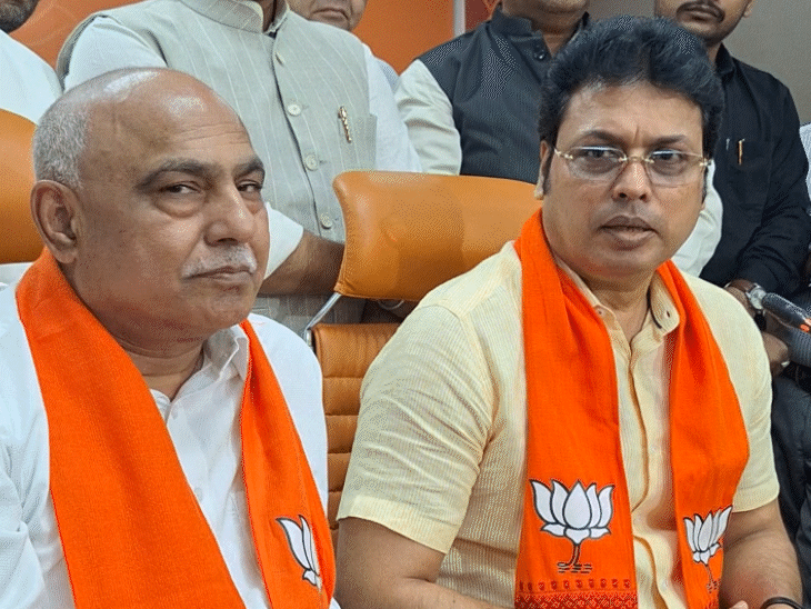 भोपाल में प्रदेश भाजपा प्रभारी बिप्लब देब और प्रदेश अध्यक्ष खंडेलवाल ने प्रेस कॉन्फ्रेंस की।