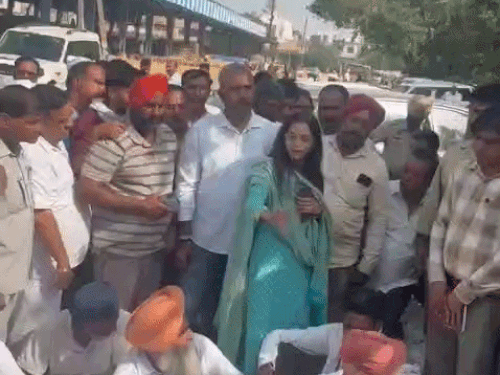 कल किसानों को तहसीलदार समझाने पहुंचीं, लेकिन किसान उनकी बात पर भड़क गए।(फाइल फोटो)