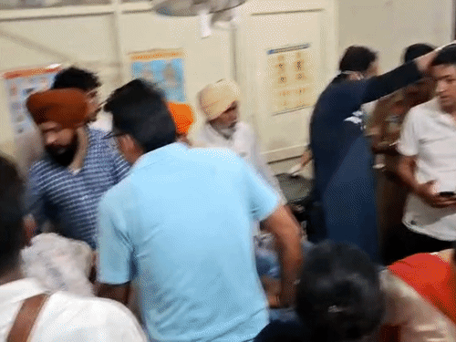 People took the sarpanch to hospital.