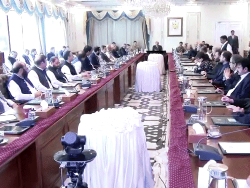 Pakistan Prime Minister Shahbaz Sharif in the cabinet meeting.