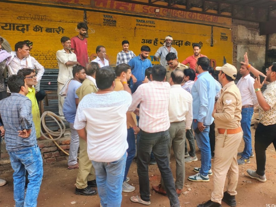 खाती खाना बाजार पहुंची GST टीम के साथ व्यापारियों की हुई नोकझोंक।