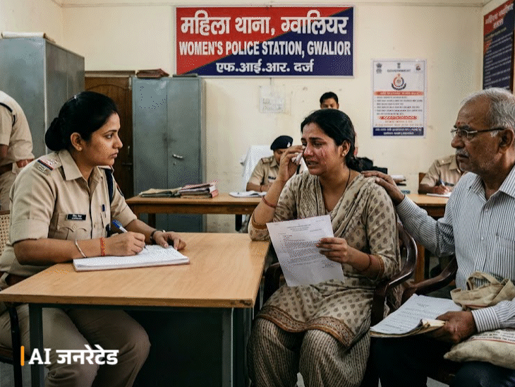 महिला थाने में पीड़िता ने मंगेतर के खिलाफ शिकायत दर्ज कराई।