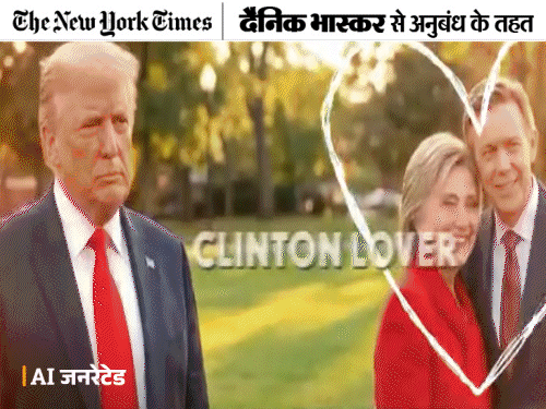अमेरिकी राष्ट्रपति ट्रम्प की रिपब्लिकन पार्टी ने यह AI वीडियो शेयर किए थे।  - Dainik Bhaskar