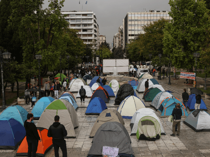 On October 13, Greek university students protested against inflation and education in Athens, Greece.