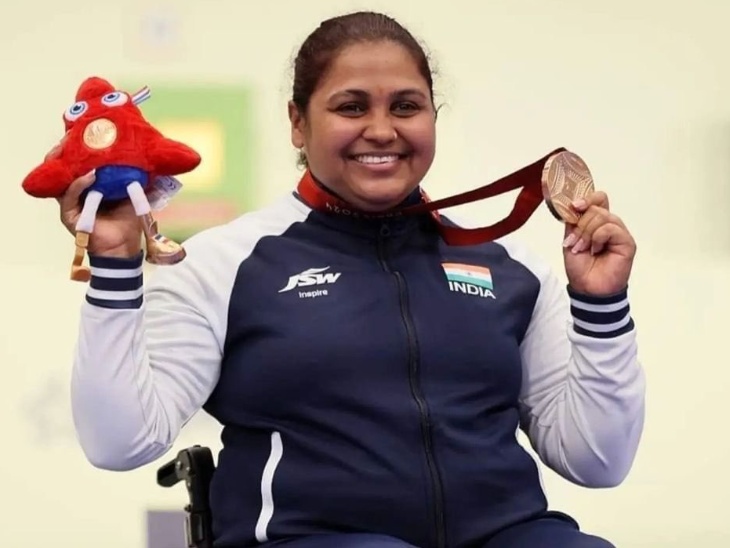 मोना अग्रवाल ने जुलाई 2026 में भारत को पैरा वर्ल्ड कप में भारत को ब्रॉन्ज दिलाया था। (फाइल फोटो) - Dainik Bhaskar