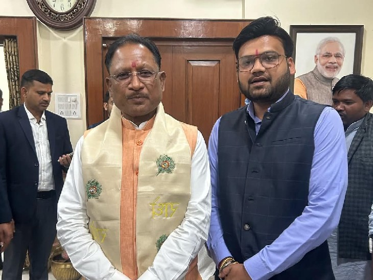 सीएम विष्णुदेव साय के साथ भूपेंद्र नाग।
