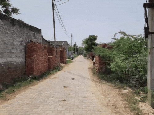 रिटौली गावात याच गल्लीत हिमांशू भाऊचे घर आहे.