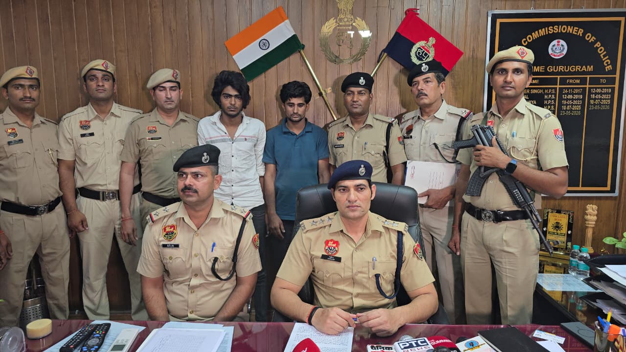 The accused arrested by Gurugram Police with cannabis worth ₹1.25 crore.