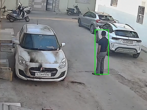 The accused remained standing there after the incident.