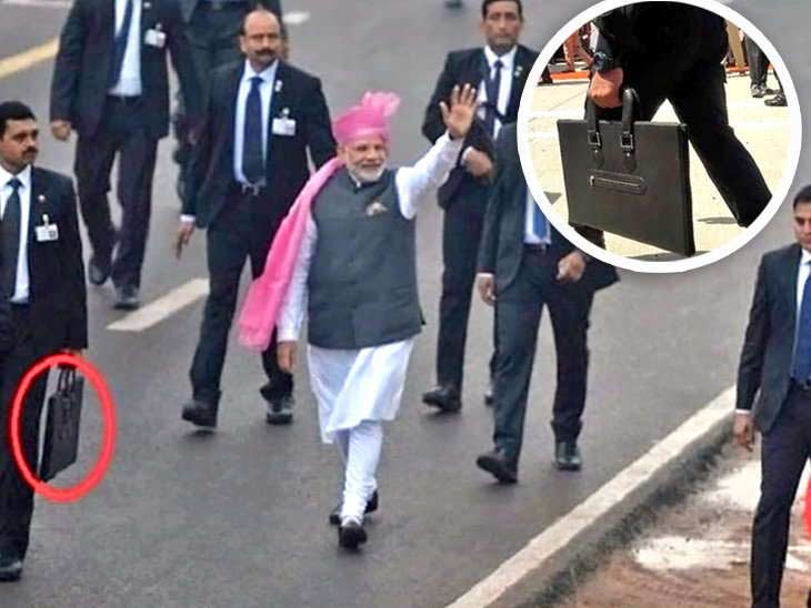 narendra modi birthday special secret briefcase with security guards