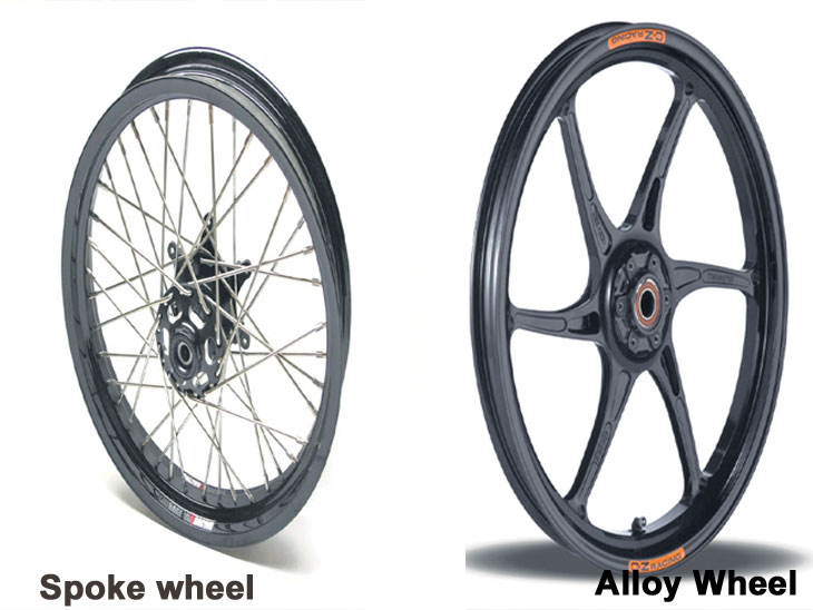 advantages and disadvantages of spoke wheel and alloy wheel टूव्हीलरमधील स्पोक व्हील्स की