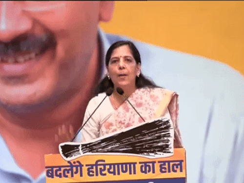 Haryana AAP Sunita Kejriwal Panchkula Party Guarantee Launch Program ...