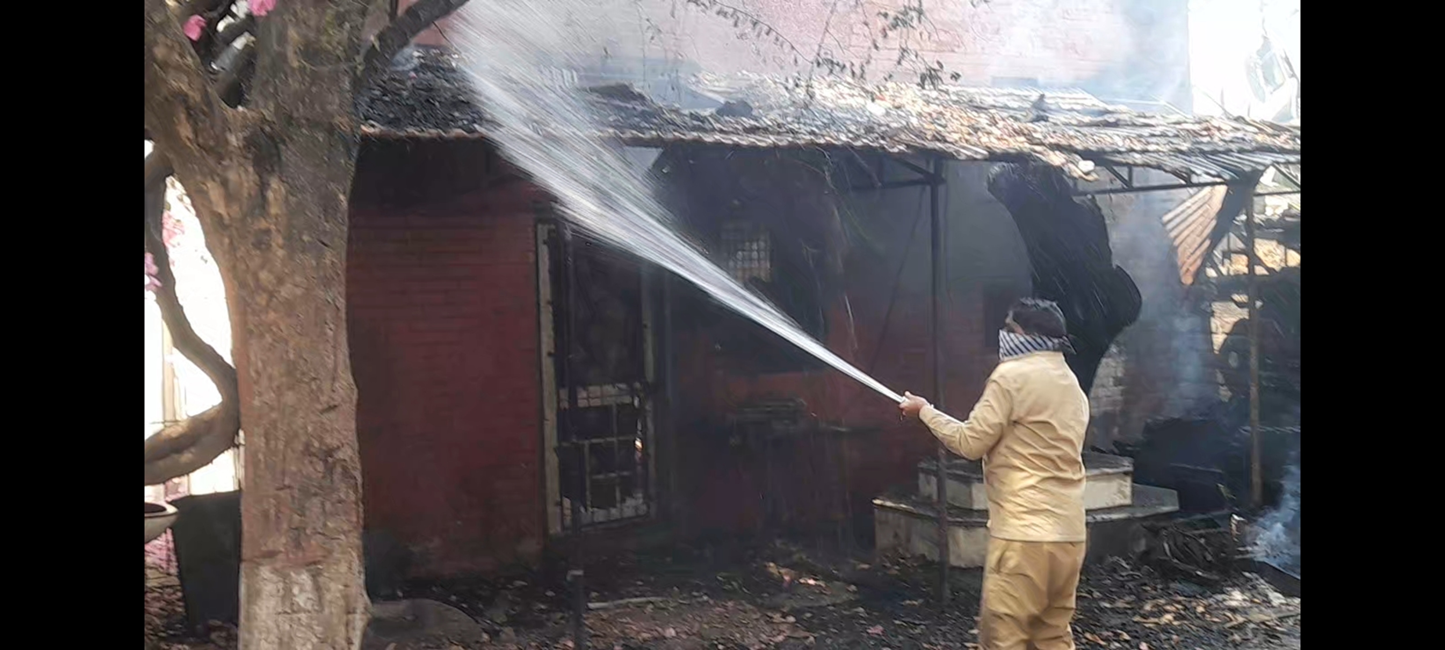 The fire brigade succeeded in bringing the fire under control after ...