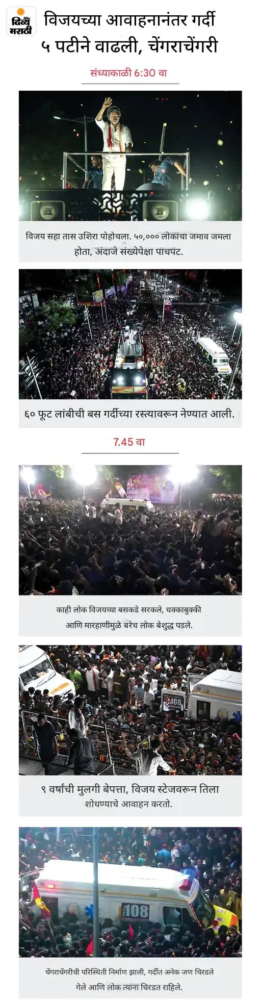 करूर चेंगराचेंगरी: विजय म्हणाले- CM स्टॅलिन बदला घेत आहेत: असे करायचे असेल तर माझ्याकडे या; पक्षाच्या 2 पदाधिकाऱ्यांना 14 दिवसांची कोठडी