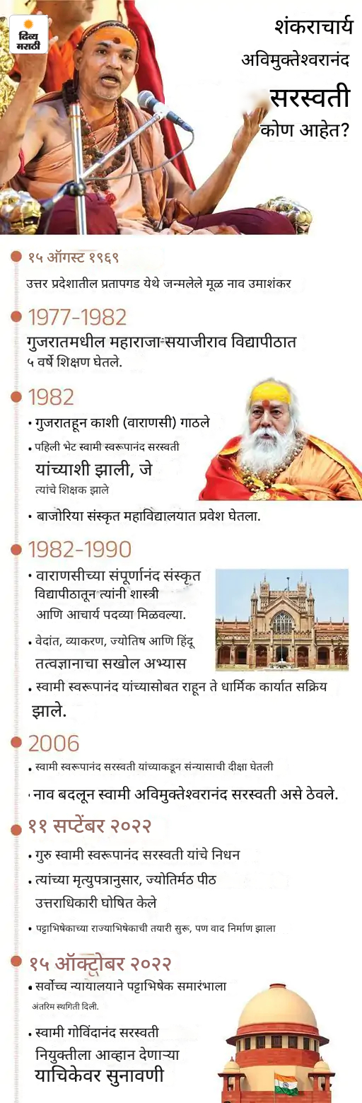 'अविमुक्तेश्वरानंद यांना तिन्ही शंकराचार्यांचा पाठिंबा': शारदा पीठाचे शंकराचार्य म्हणाले- प्रशासनाने ब्राह्मण मुलांना निर्दयतेने मारले, हे निंदनीय आहे