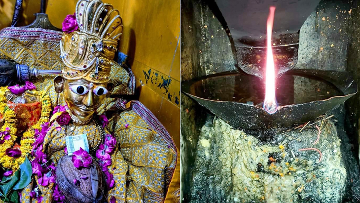 मंदिर में दो अखंड ज्योत सालों से जल रही हैं।