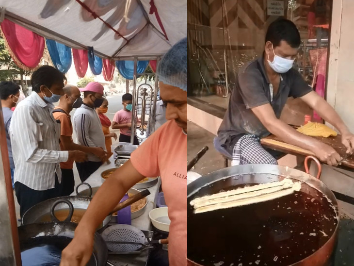 ફાફડા-જલેબી પેકિંગમાં જ આપવામાં આવી રહી છે