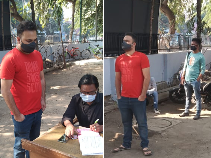 શહેરમાં ફરતા લોકોને ટેસ્ટ માટે લાઈનમાં ઉભા રાખવામાં આવે છે