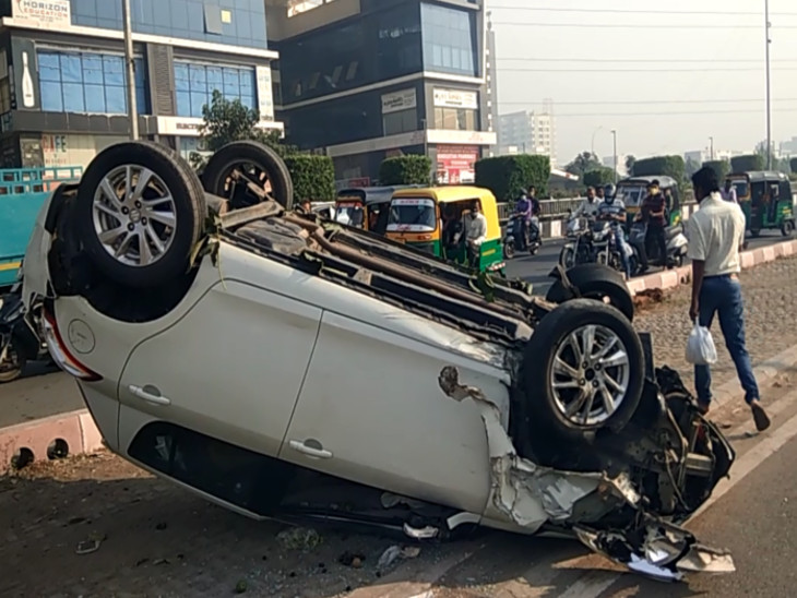 કાર પલટી મારી જતા એકને સામાન્ય ઈજા.
