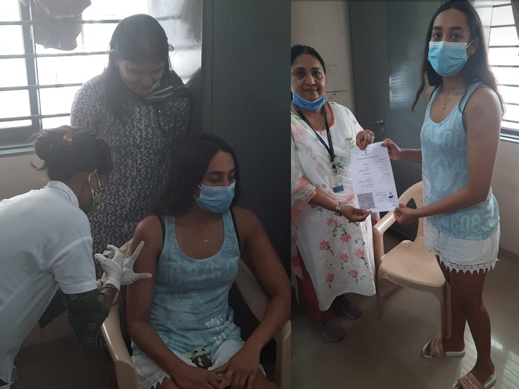 Before heading to the Tokyo Olympics, swimmer Mana Patel took a second dose of the vaccine | ટોક્યો ઓલિમ્પિક્સમાં જતાં પહેલાં સ્વિમર માના પટેલે અમદાવાદમાં વેક્સિનનો બીજો ડોઝ લીધો, લોકોને પણ વેક્સિન લેવા અપીલ કરી - Vimarsana News