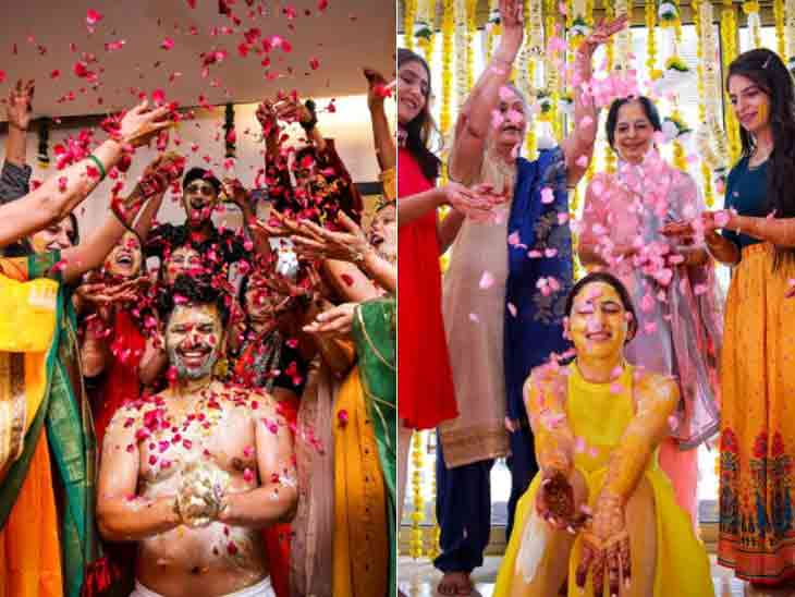 हल्दी सेरेमनी में राहुल-दिशा