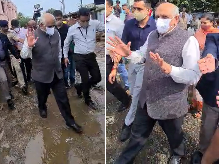 Jamnagar's Dhunvav Village damage pictures due to torrential rainfall show the power of Nature.
