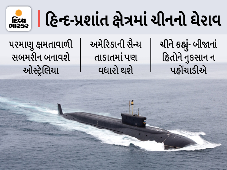 US, Australia, Britain's security partnership scares China, says Cold War mentality should be abandoned | અમેરિકા અને બ્રિટનની મદદથી ઓસ્ટ્રેલિયા બનાવે છે પરમાણુ સબમરીન, ગભરાયેલા ચીને કહ્યું- શીતયુદ્ધની માનસિકતા છોડવાની જરૂર - Vimarsana News