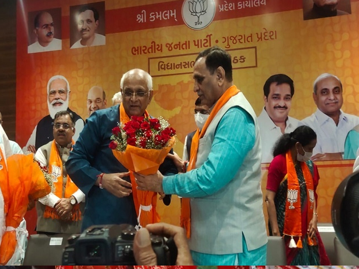 File photo of Bhupendra Patel, the new Chief Minister of Gujarat and Vijay Rupani on the East Frontier.