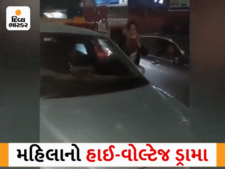 High voltage drama of drunk woman on the road in front of Akshardham ...