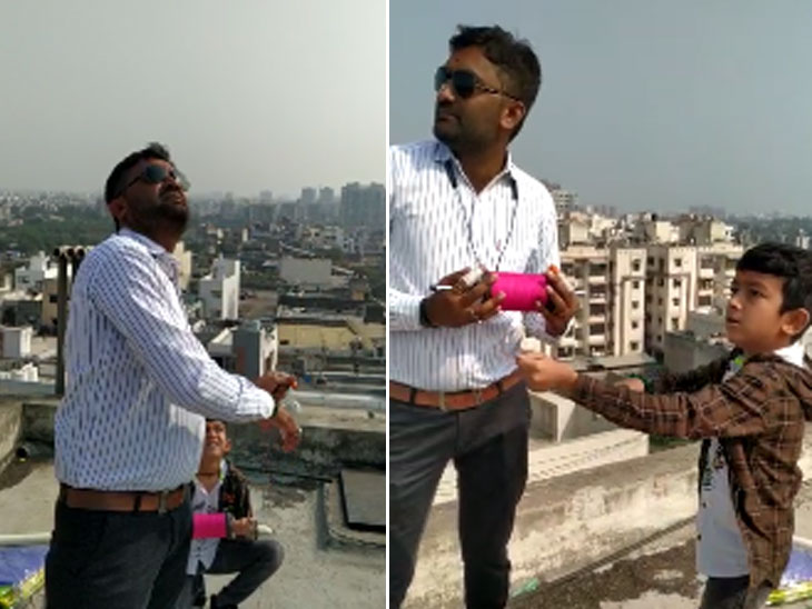નાના મોટા સૌ કોઈ સવારે ધાબા ઉપર ચઢીને પતંગ ઉડાવવાનું શરુ કર્યું છે