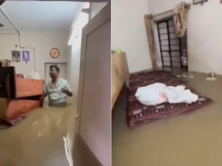 On the night of July 10, 150 houses of the Dewas Society in the Vasana area of ​​Ahmedabad were flooded after heavy rains.