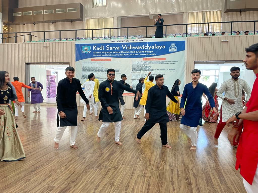 A grand garba was organized at Kadi Sarva Vidyalaya Campus under ...