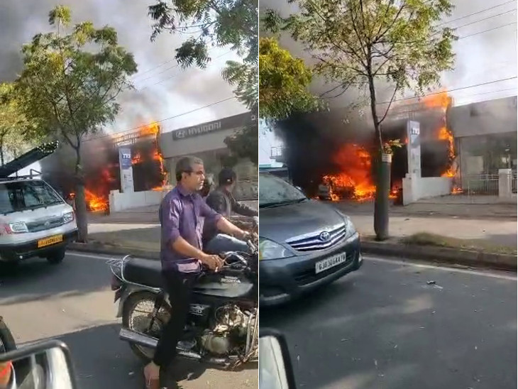 શો-રૂમ ભડકે બળ્યો