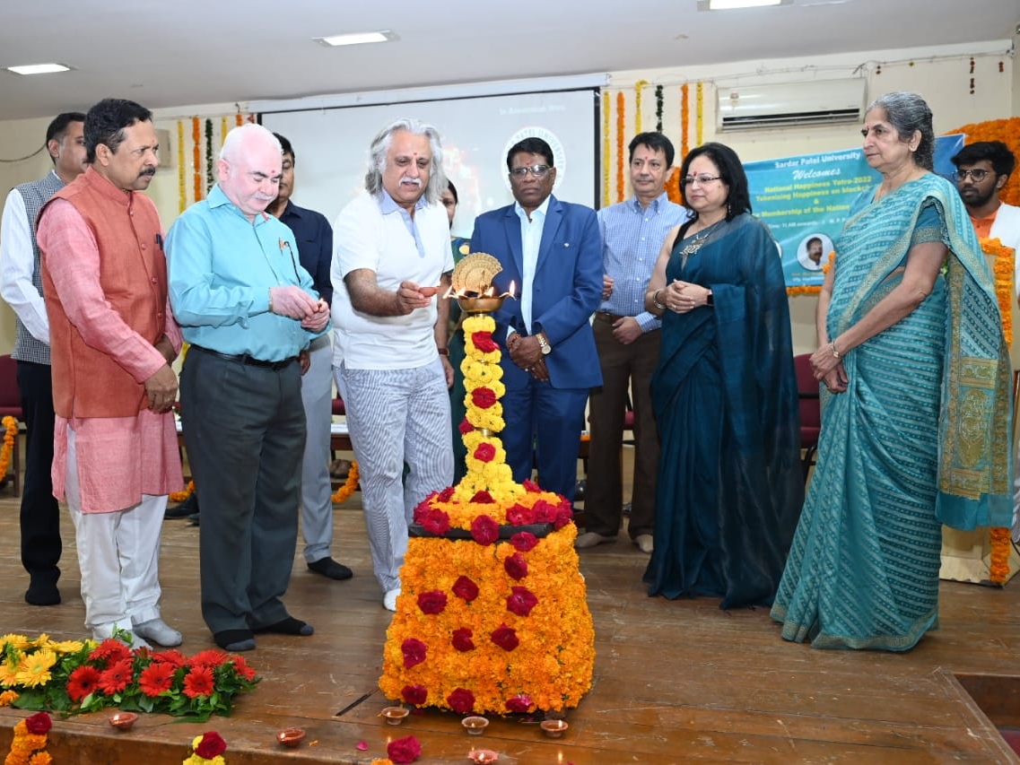 Happiness Yatra arrives at Sardar Patel University, 12 faculty members ...