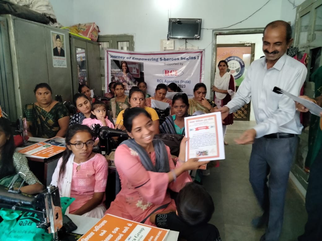 Handicapped sisters were given sewing machines after training with
