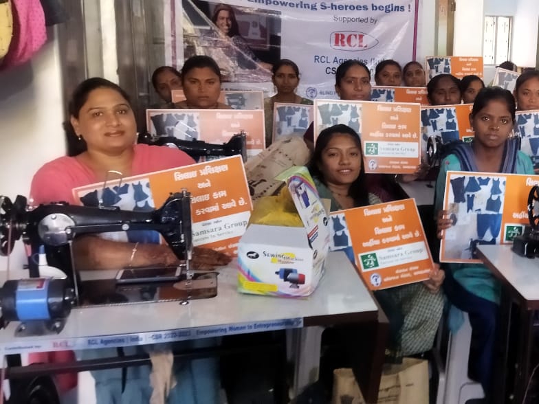 Handicapped sisters were given sewing machines after training with
