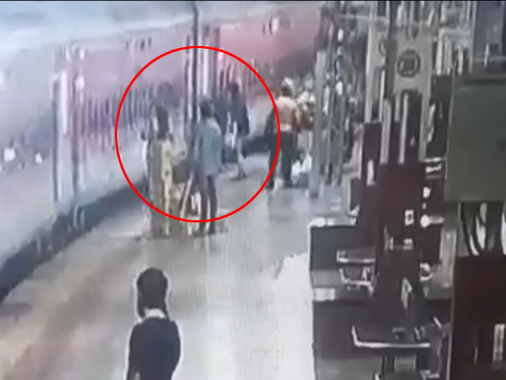 A woman's foot slipped while boarding a moving train at Vadodara ...