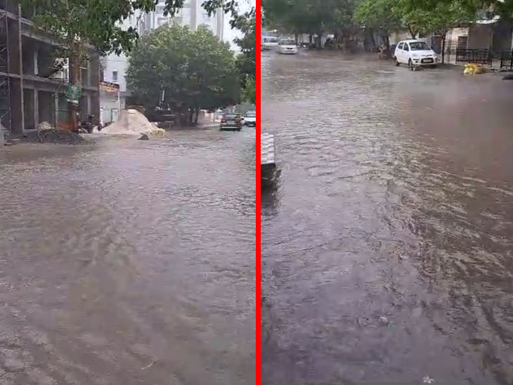 ફરી ભારે પવન સાથે વરસાદ શરૂ, બે કલાકમાં વધુ બે ઇંચ ખાબકતા ઠેરઠેર પાણી