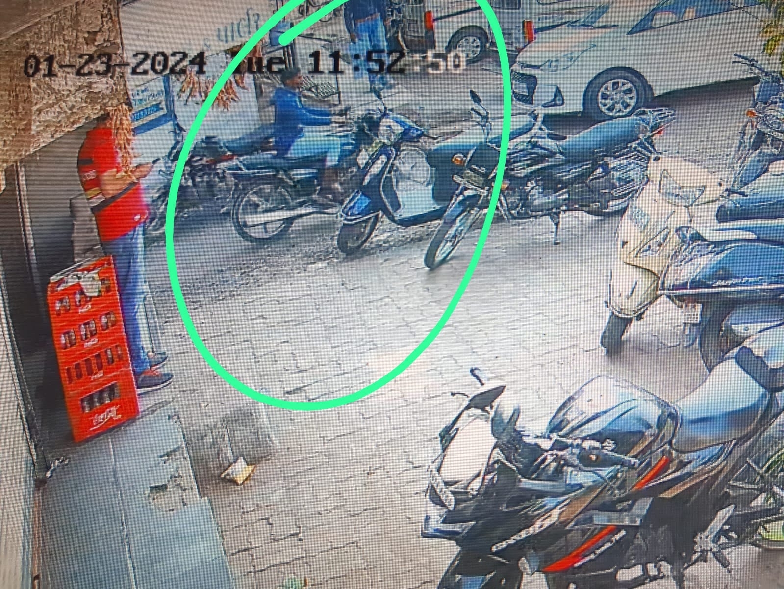 A young man stealing a bike was caught on CCTV