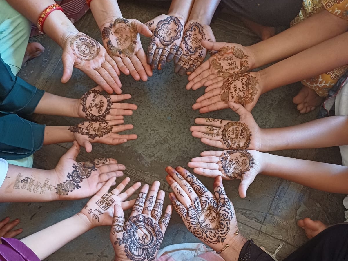 Mass Mehndi programs were held at Anganwadi centers, sub centers of ...
