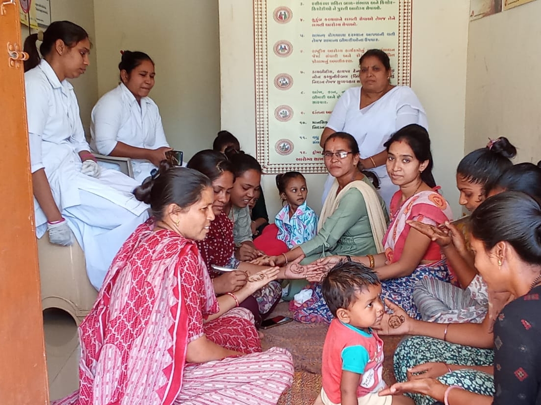Mass Mehndi programs were held at Anganwadi centers, sub centers of ...