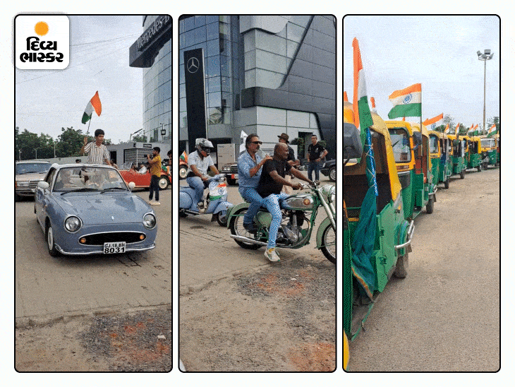 The rickshaw-vintage car rally attracted attention